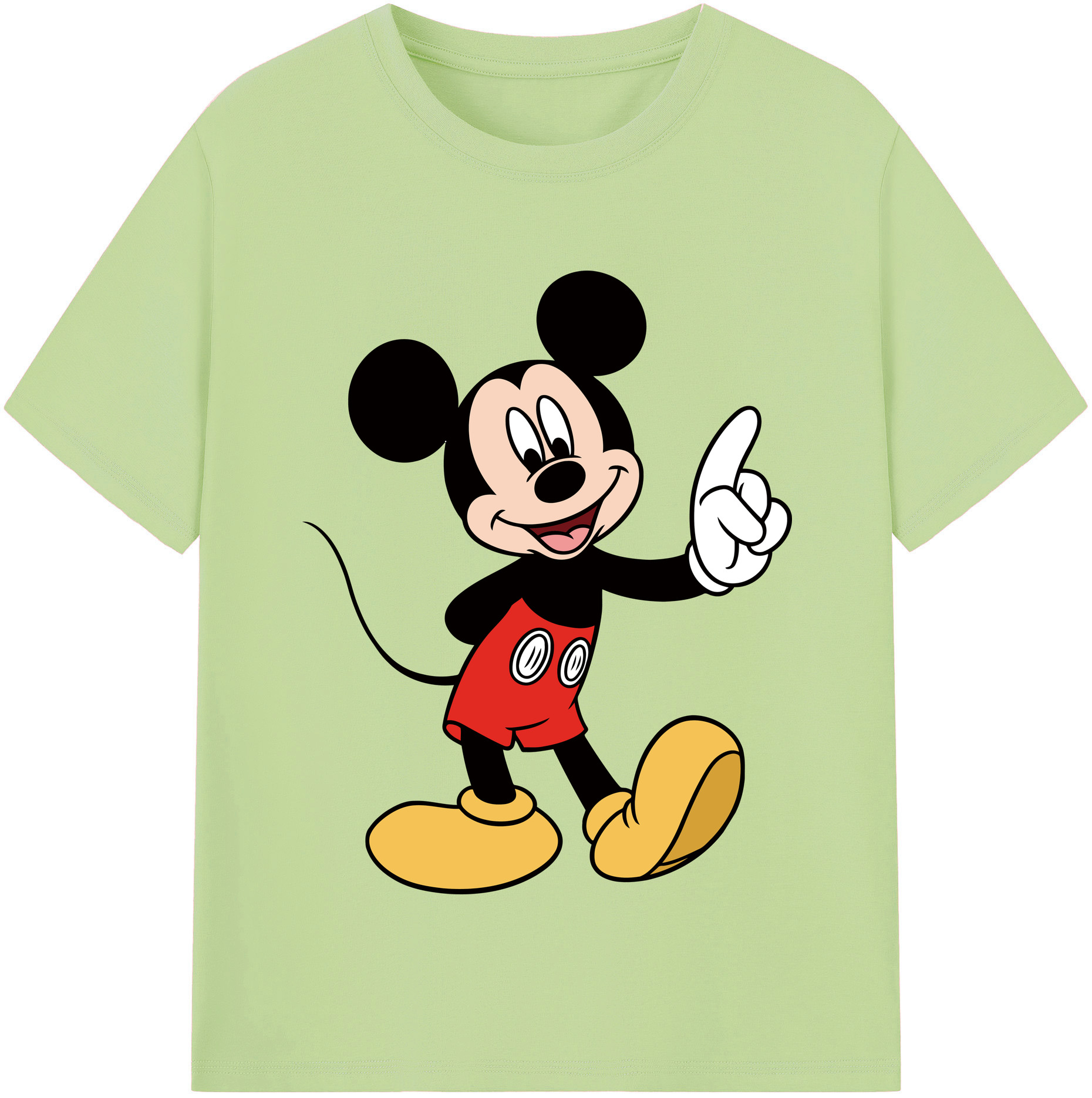 （画像用） ミッキーマウス Mickey Mouse 綿100％半袖Tシャツ（フロントプリント）